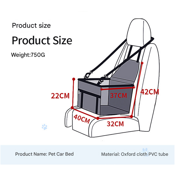 Black Pet Car Seat For Dogs Cats Cover Travel Carrier With Safety Belt Pet Transport