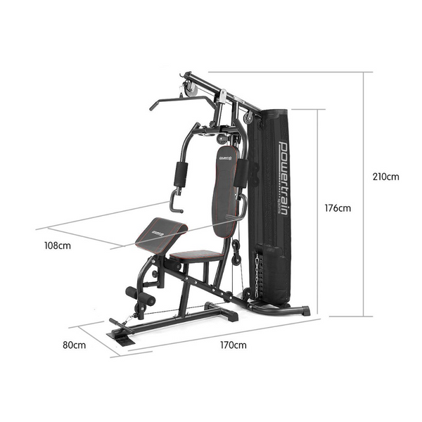 Powertrain Multi Station Home Gym With 68Kg Weights Preacher Curl Pad Home Gyms