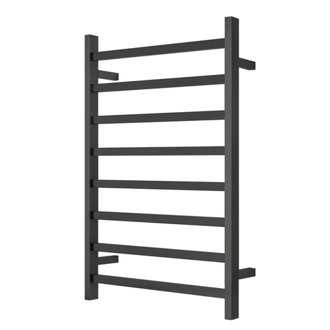 Blushtaps Premium Matte Black Heated Towel Rack 8 Bars Square Design Au 1000X620mm Wide Towel Racks