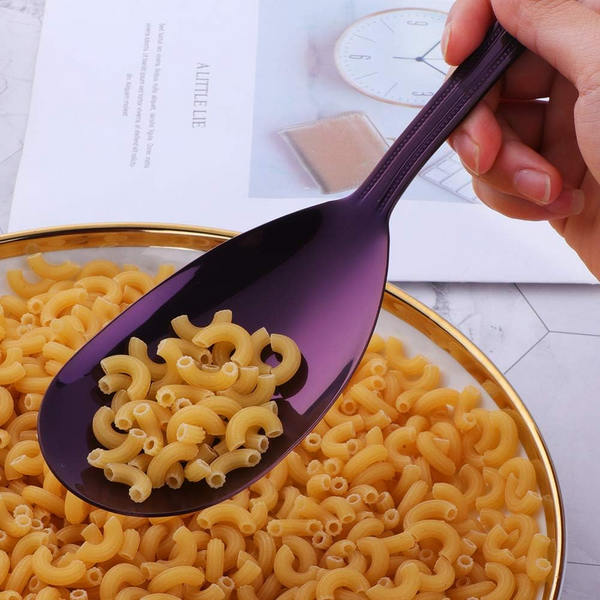 Purple Stainless Steel Giant Salad Spoon Fork Set Restaurant Kitchenware Serving Utensils & Sets