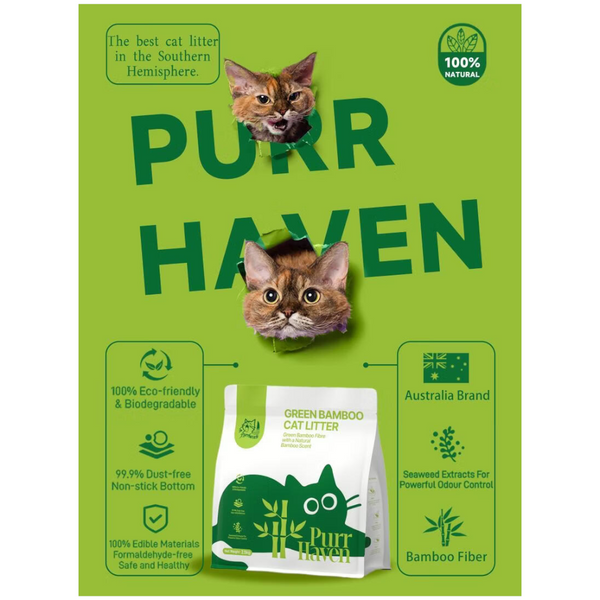Purr Haven Green Bamboo | 3 Packs 2.5Kg Each Cat Litter
