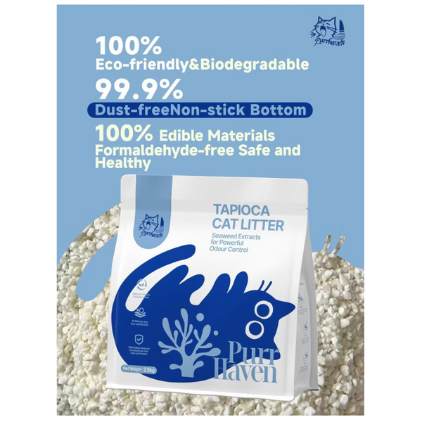 Purr Haven Tapioca | 3 Packs 2.5 Kg Each Cat Litter