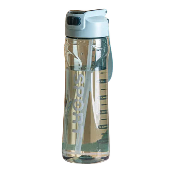 Elosung 800Ml Blue Sport Water Bottle With Straw Leak Proof Bpa Free Reusable Hydration Flask Water Bottles
