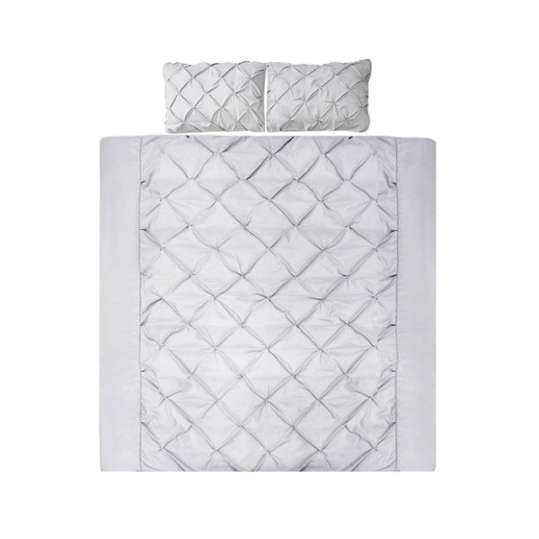 Giselle Quilt Cover Set Diamond Grey Super King Quilt Covers