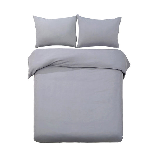 Giselle Bedding Quilt Cover Set Classic Grey King Quilt Covers