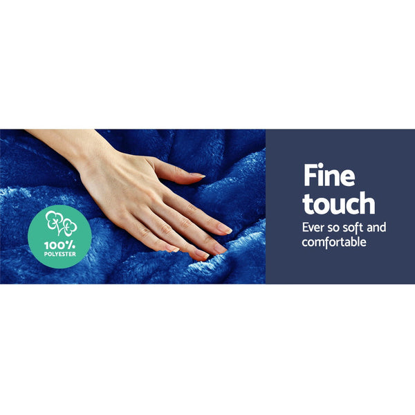Giselle Faux Mink Quilt Blue King King Doonas
