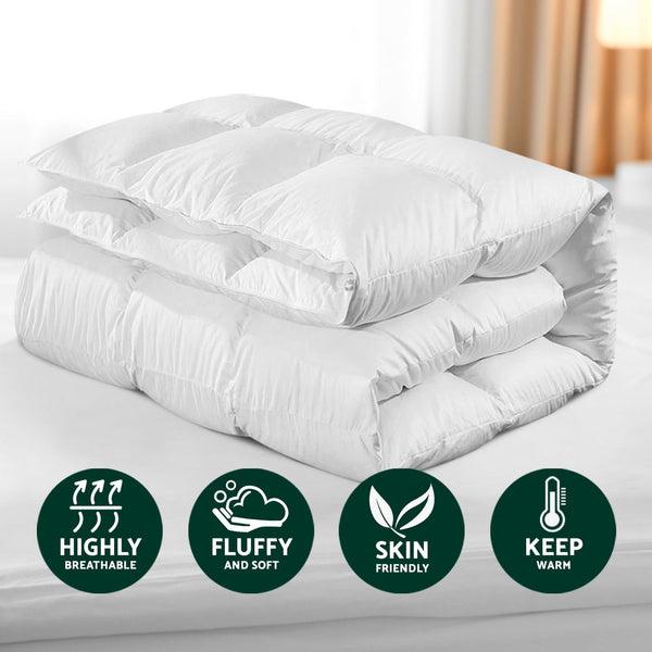 Giselle 800Gsm Goose Down Feather Quilt Winter Blanket Duvet Comforter Double Double Bed Quilts