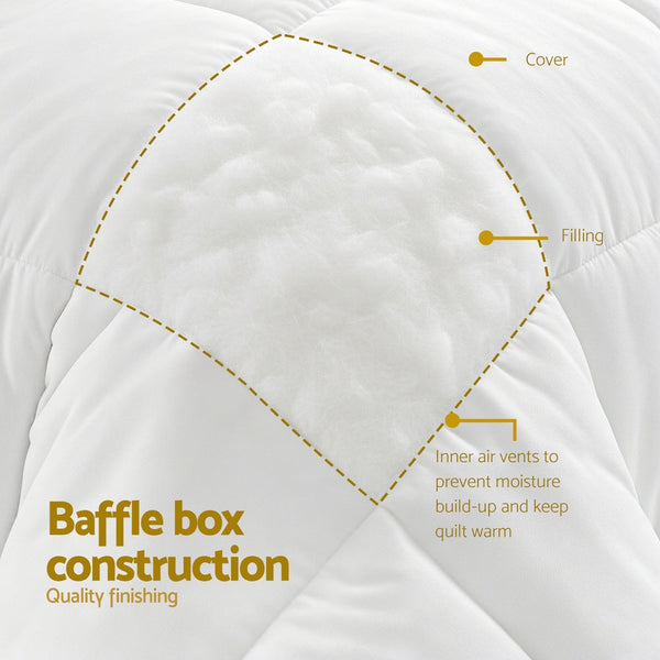 Giselle Double Size 400Gsm Microfiber Quilt All Season Duvet Quilts Comforter Winter Summer Double Bed Quilts