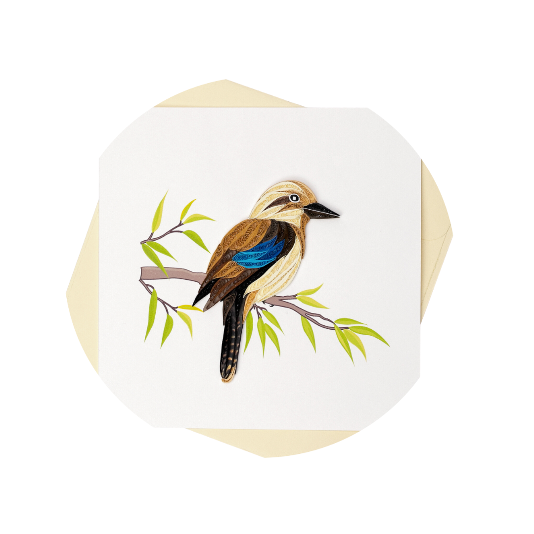 Quilled Greeting Card Kookaburra 15X15cm Greeting Cards & Invitations