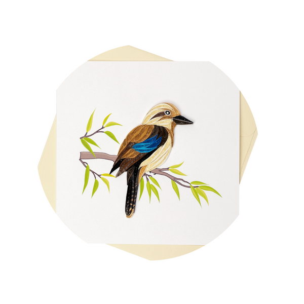 Quilled Greeting Card Kookaburra 15X15cm Greeting Cards & Invitations