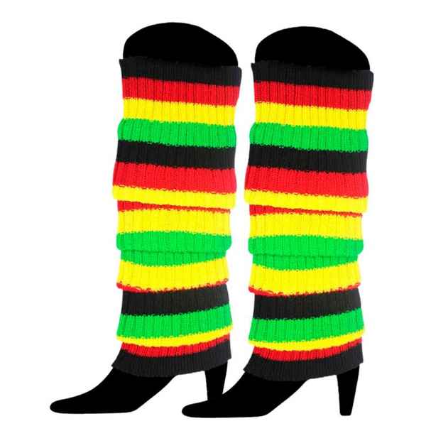 Br Costumes Rainbow High Knitted Womens Neon Party Ankle Socks 80S Dance Indigenous Colours Leg Warmers