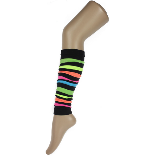 Br Costumes Rainbow Party Fine Stretch Ladies Girls Fancy Dress With Black Stripe Leg Warmers