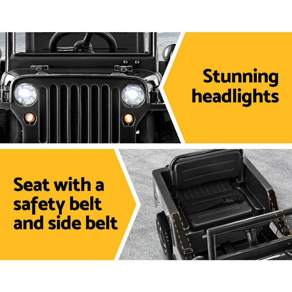 Rigo Kids Electric Ride On Car Jeep Military Off Road Toy Cars Remote 12V Kids Ride On Toys