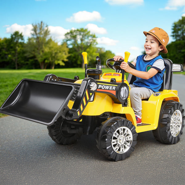 Rigo Kids Electric Ride On Car Bulldozer Digger Loader Remote 6V Yellow Kids Ride On Toys