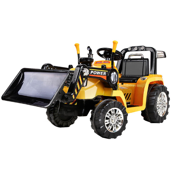 Rigo Kids Electric Ride On Car Bulldozer Digger Loader Remote 6V Yellow Kids Ride On Toys