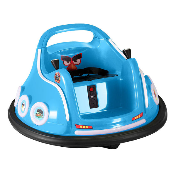 Kids Ride On Car Bumper Electric Toys Cars Light Remote Angry Birds Sticker Blue Kids Ride On Toys