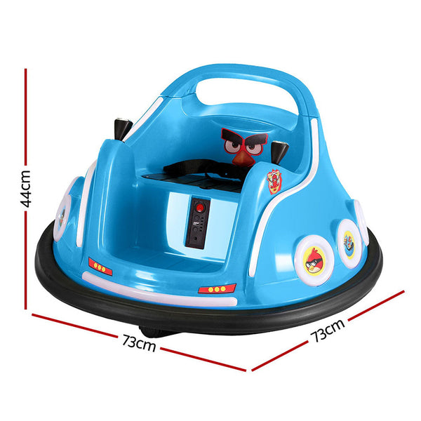 Kids Ride On Car Bumper Electric Toys Cars Light Remote Angry Birds Sticker Blue Kids Ride On Toys