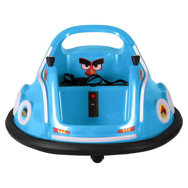 Kids Ride On Car Bumper Electric Toys Cars Light Remote Angry Birds Sticker Blue Kids Ride On Toys