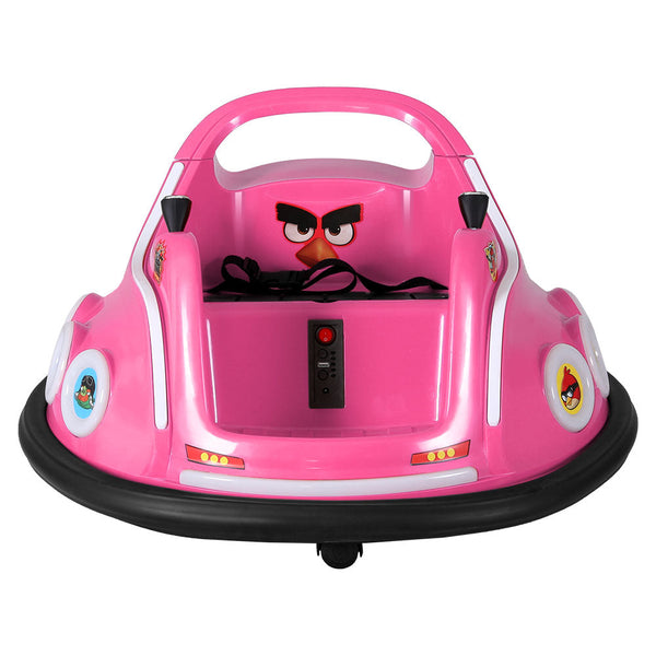 Kids Ride On Car Bumper Electric Ride On Cars Light Remote Angry Birds Sticker Pink Kids Ride On Toys