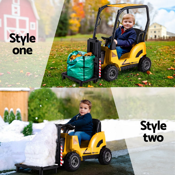 Rigo Kids Electric Ride On Car Forklift Loader Toys Cars Horn Remote 12V Kids Ride On Toys
