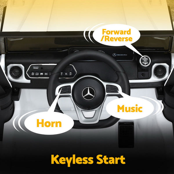 Kids Ride On Car Licensed G500 Electric Toys Horn Remote 12V White Kids Ride On Toys