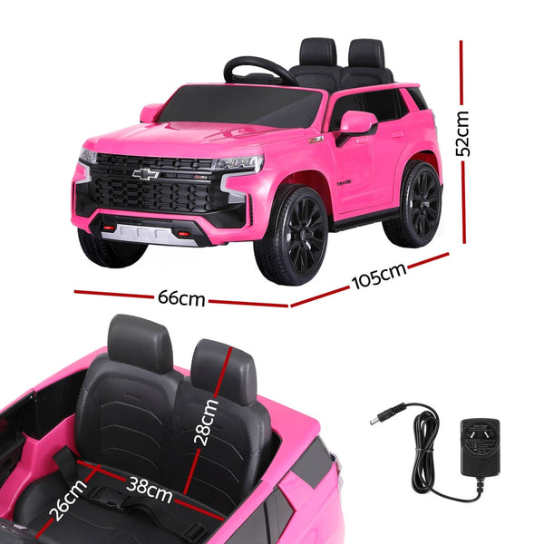 Kids Ride On Car Licensed Chevrolet Tahoe Electric Toys Horn Remote 12V Pink Kids Ride On Toys