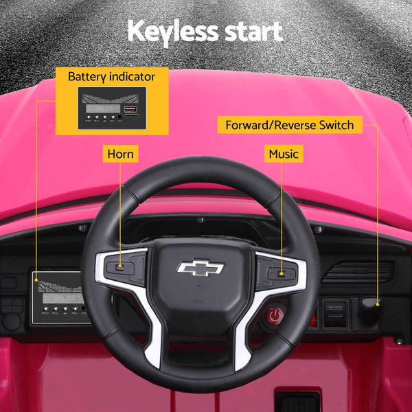 Kids Ride On Car Licensed Chevrolet Tahoe Electric Toys Horn Remote 12V Pink Kids Ride On Toys