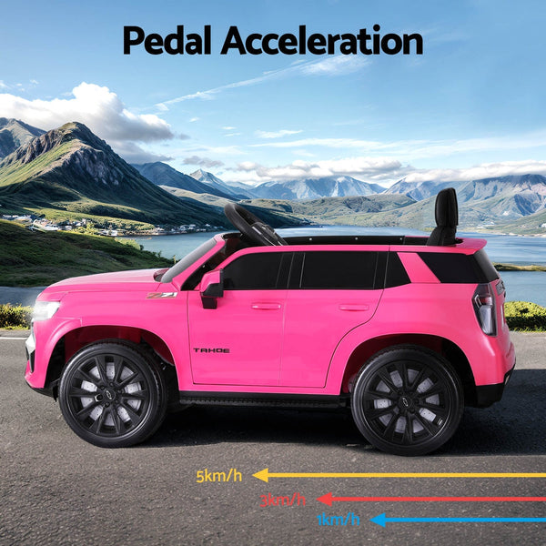 Kids Ride On Car Licensed Chevrolet Tahoe Electric Toys Horn Remote 12V Pink Kids Ride On Toys