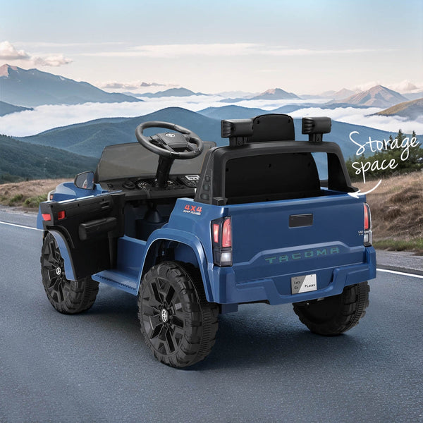 Kids Electric Ride On Car Toyota Tacoma Off Road Jeep Toy Cars Remote 12V Blue Kids Ride On Toys