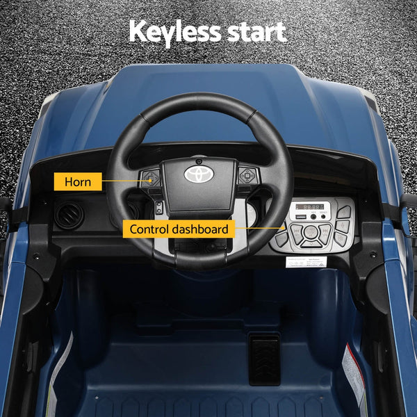 Kids Electric Ride On Car Toyota Tacoma Off Road Jeep Toy Cars Remote 12V Blue Kids Ride On Toys