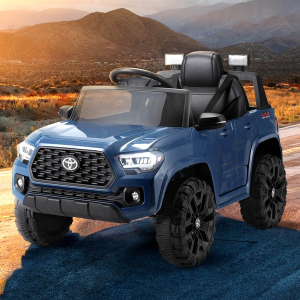 Kids Electric Ride On Car Toyota Tacoma Off Road Jeep Toy Cars Remote 12V Blue Kids Ride On Toys