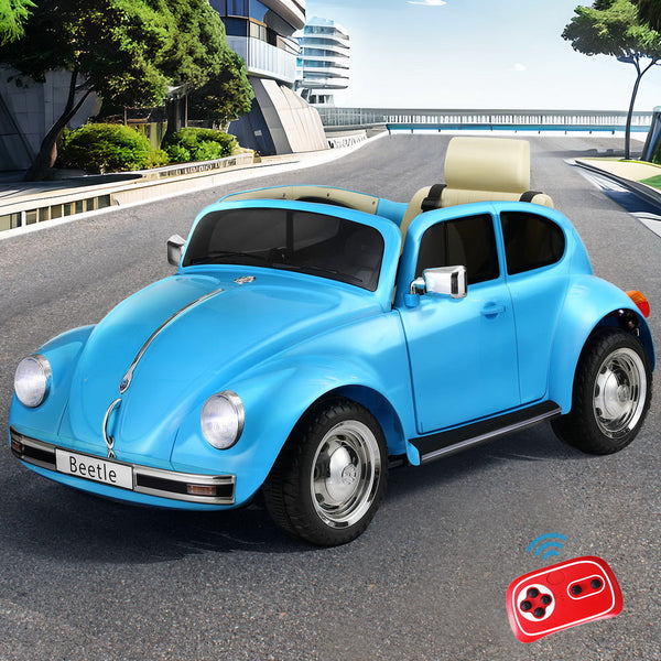 Kids Ride On Car Licensed Volkswagen Beetle Electric Toys Horn Remote 6V Blue Kids Ride On Toys