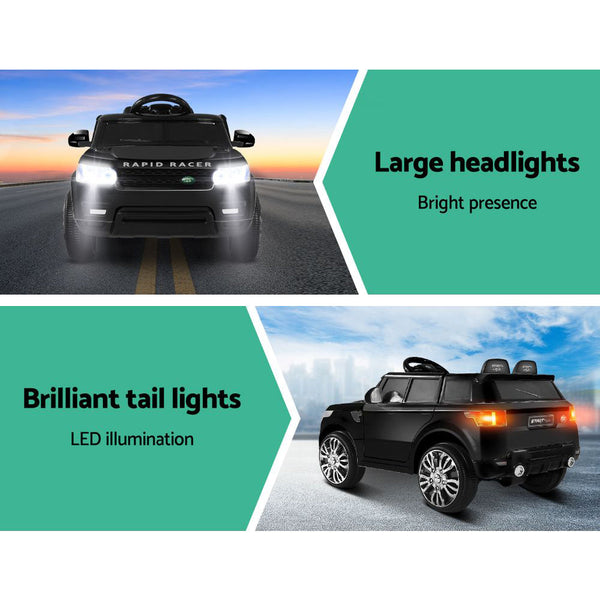 Rigo Ride On Car Kids Electric Cars Suv Remote 12V Black Kids Ride On Toys