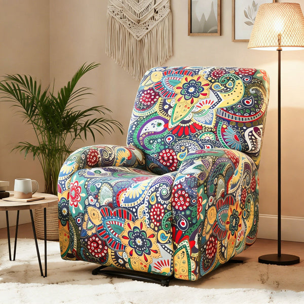 Artiss Kids Recliner Cover 4 Piece Floral Print Polyester Slipcover Slipcovers