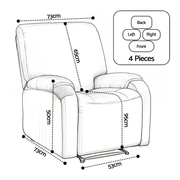 Artiss Kids Recliner Cover 4 Piece Floral Print Polyester Slipcover Slipcovers