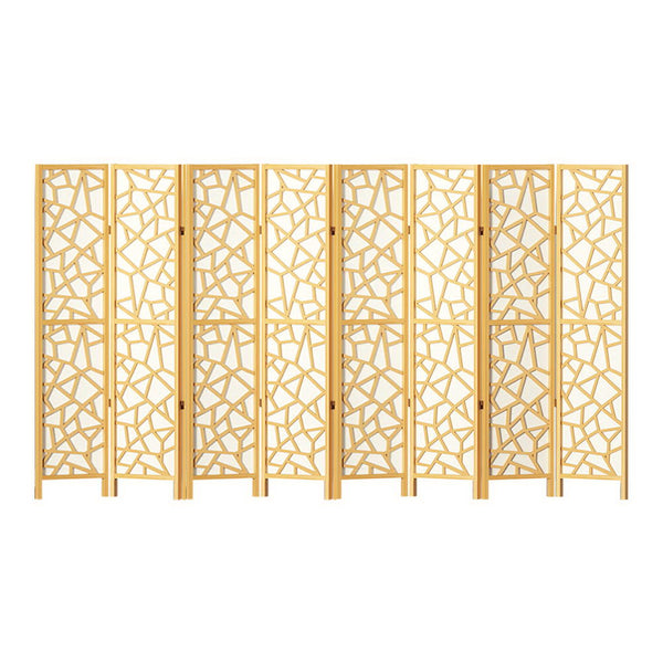 Artiss 8 Panel Room Divider Screen 325X170cm Clover Black Screens & Room Dividers