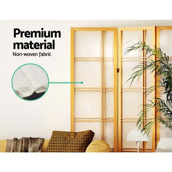 White Artiss 3 Panel Room Divider Screen 132X179cm Nova Natural White Screens & Room Dividers