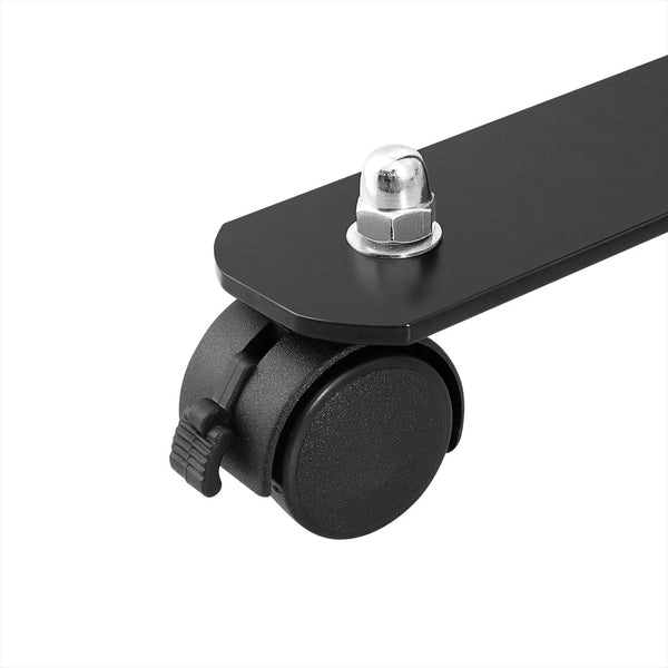 Artiss 4 Panel Room Divider Screen 217Cm Wheel Fabric Black Screens & Room Dividers