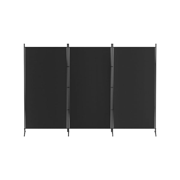 Artiss 3 Panel Room Divider Screen 260X180cm Fabric Black Screens & Room Dividers