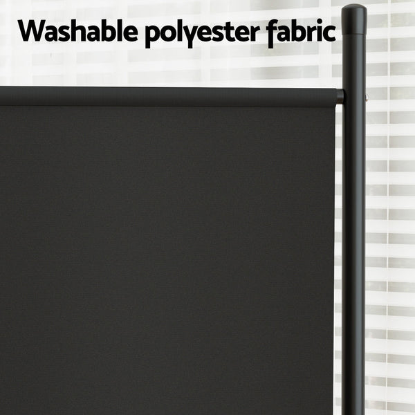 Artiss 3 Panel Room Divider Screen 260X180cm Fabric Black Screens & Room Dividers
