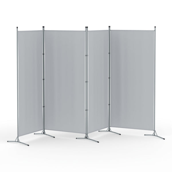 Artiss 4 Panel Room Divider Screen 345X180cm Fabric Grey Screens & Room Dividers