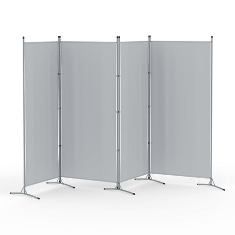 Artiss 4 Panel Room Divider Screen 345X180cm Fabric Grey Screens & Room Dividers