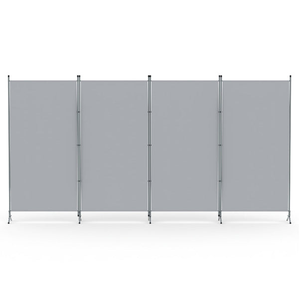 Artiss 4 Panel Room Divider Screen 345X180cm Fabric Grey Screens & Room Dividers
