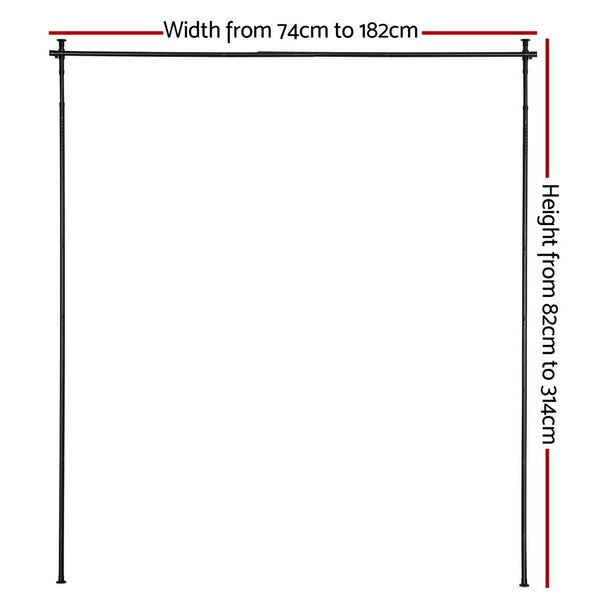 Artiss Room Divider Curtain Rod Extendable Black Curtain Poles & Accessories