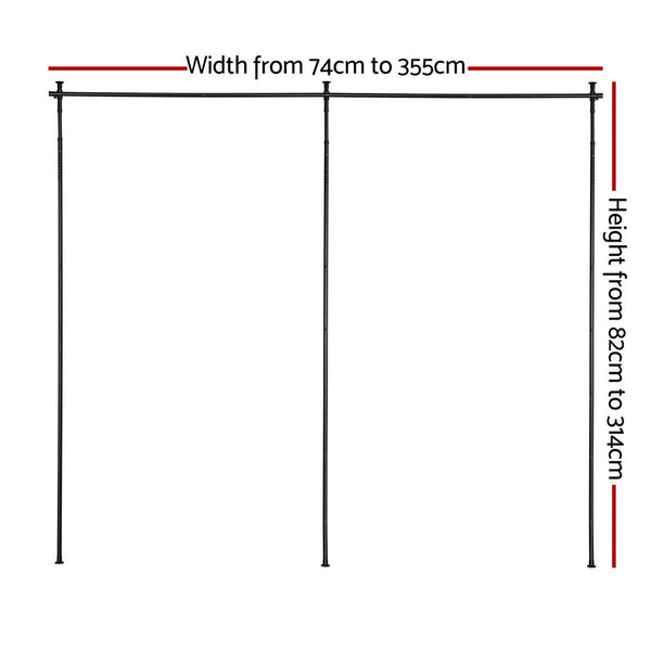 Artiss Room Divider Curtain Rod Extendable Black Curtain Poles & Accessories