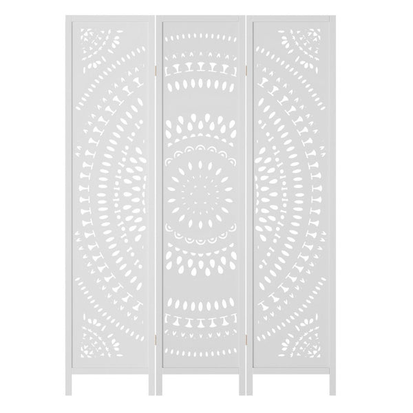 Screens & Room Dividers Artiss 3 Panel Room Divider Screen 132X170cm Circle White