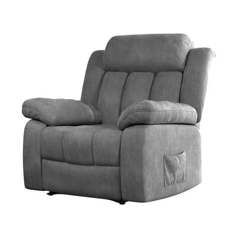 Artiss Recliner Chair Electric Massage Velvet Lounge Sofa Heated Grey Sofas Armchairs & Couches
