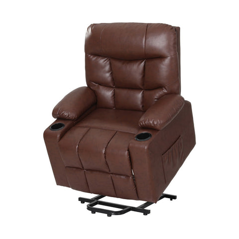 Artiss Recliner Chair Lift Assist Heated Massage Leather Claude Electric Massage Chairs