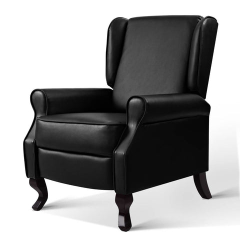 Artiss Recliner Armchair Black Faux Leather Domini Office Chairs