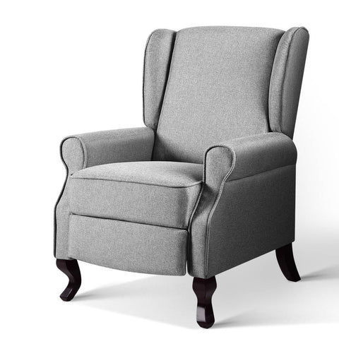Artiss Recliner Armchair Grey Fabric Domini Office Chairs